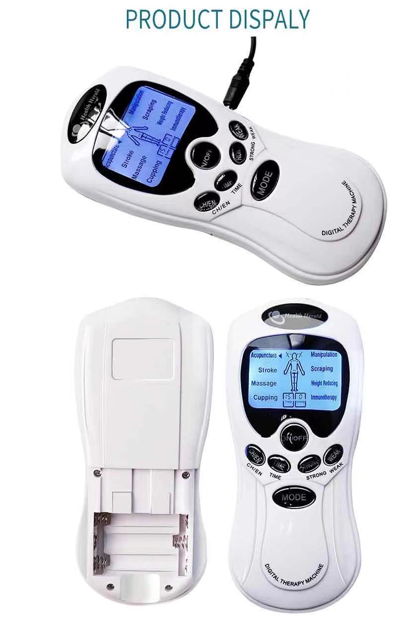 Dual Output Electric Therapy Massager Lightweight EMS Muscle Stimulator TENS Unit