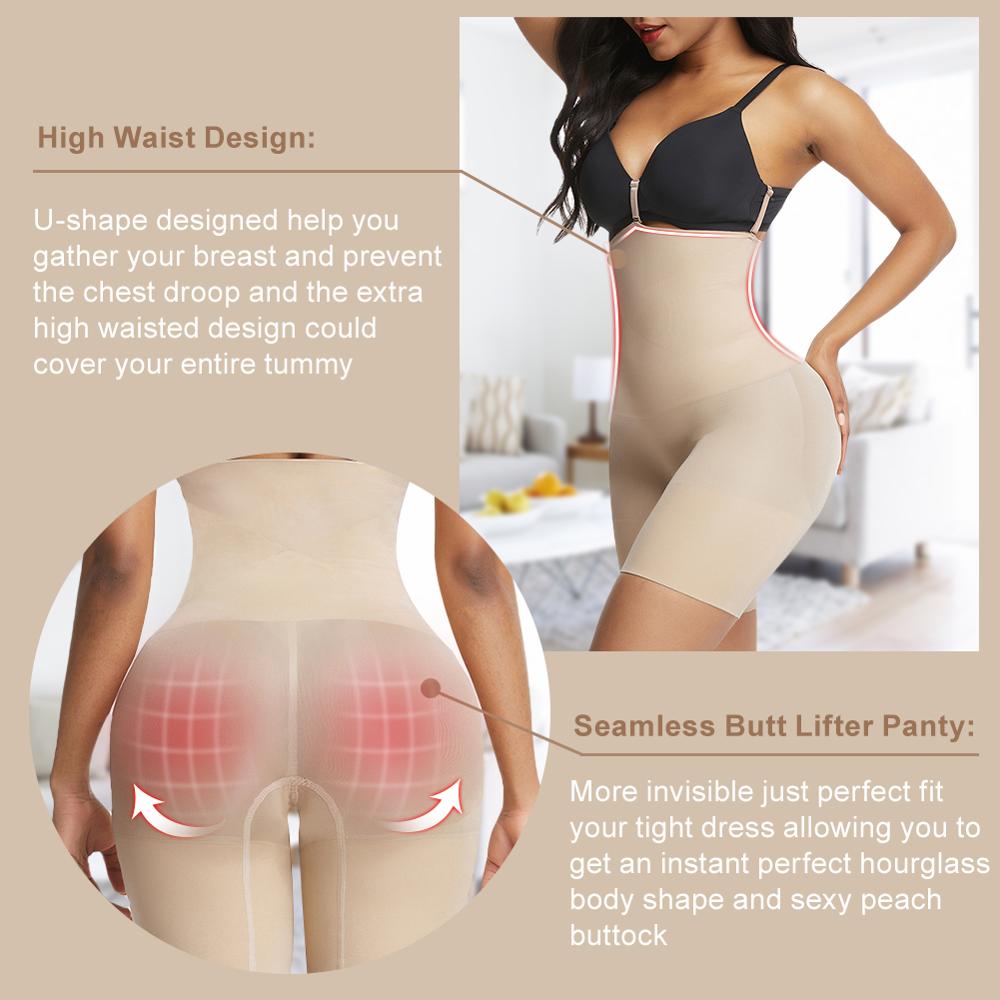 Medium Control Women's Three Buckles Butt Lifter Seamless Bodycon Shapewear for Sell