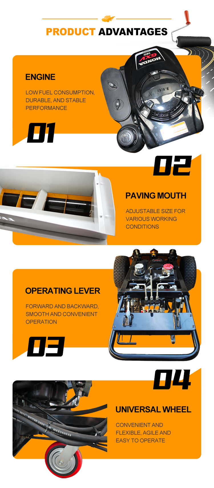 Mini Asphalt Paver For Small Projects With Design Length max. 2000 mm