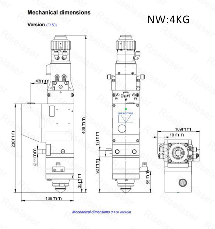 Precitec Fiber Laser Cutting Head High Power 4000w 6000w Laser Machine Spare Parts