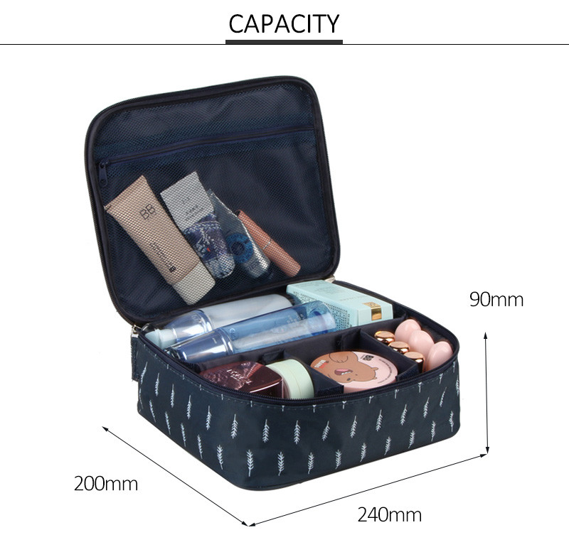 Striped Polyester Cosmetic Bag