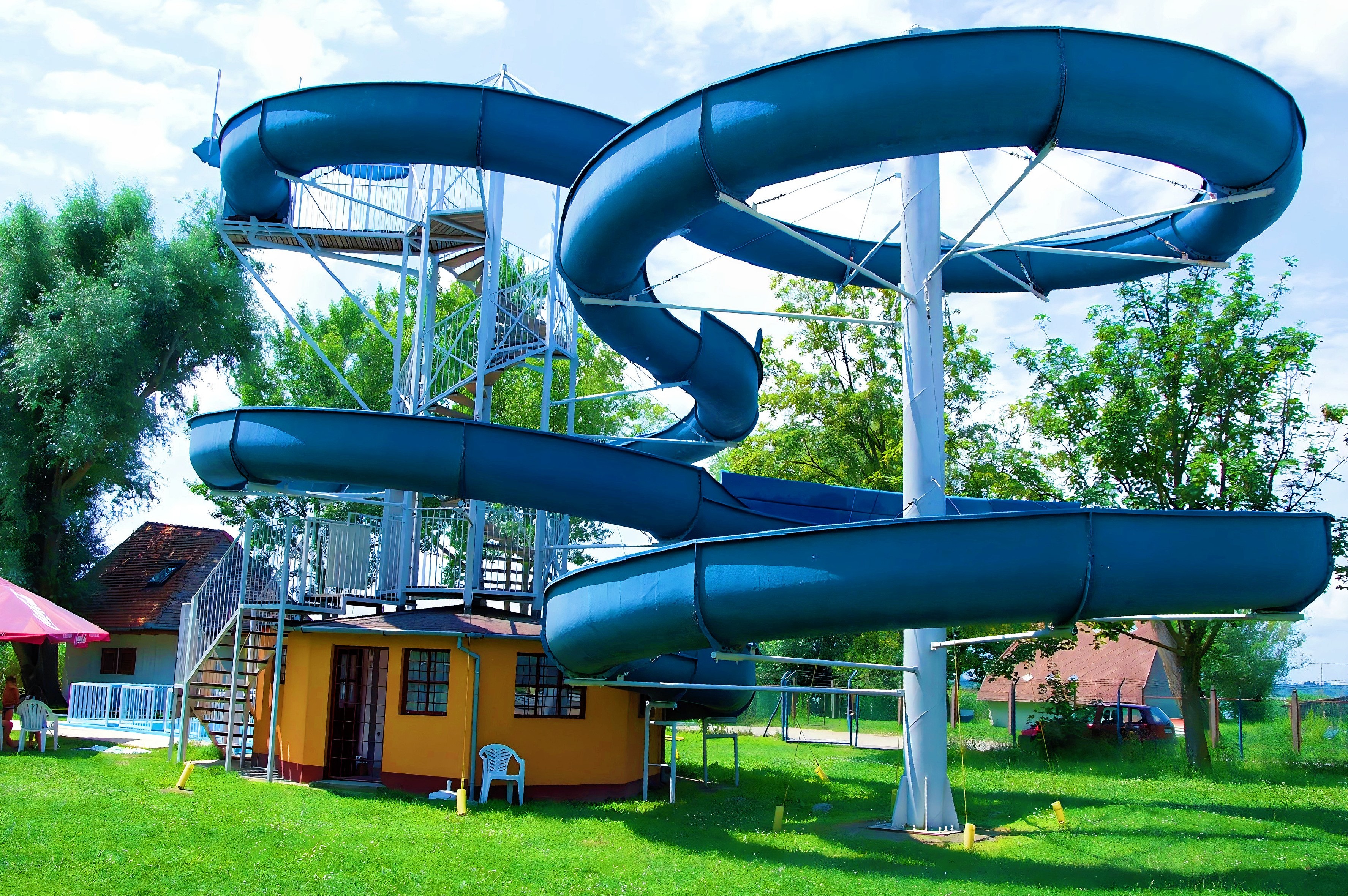 OEM Water Playground Playhouse Swimming Pool Equipment Fiberglass Slide