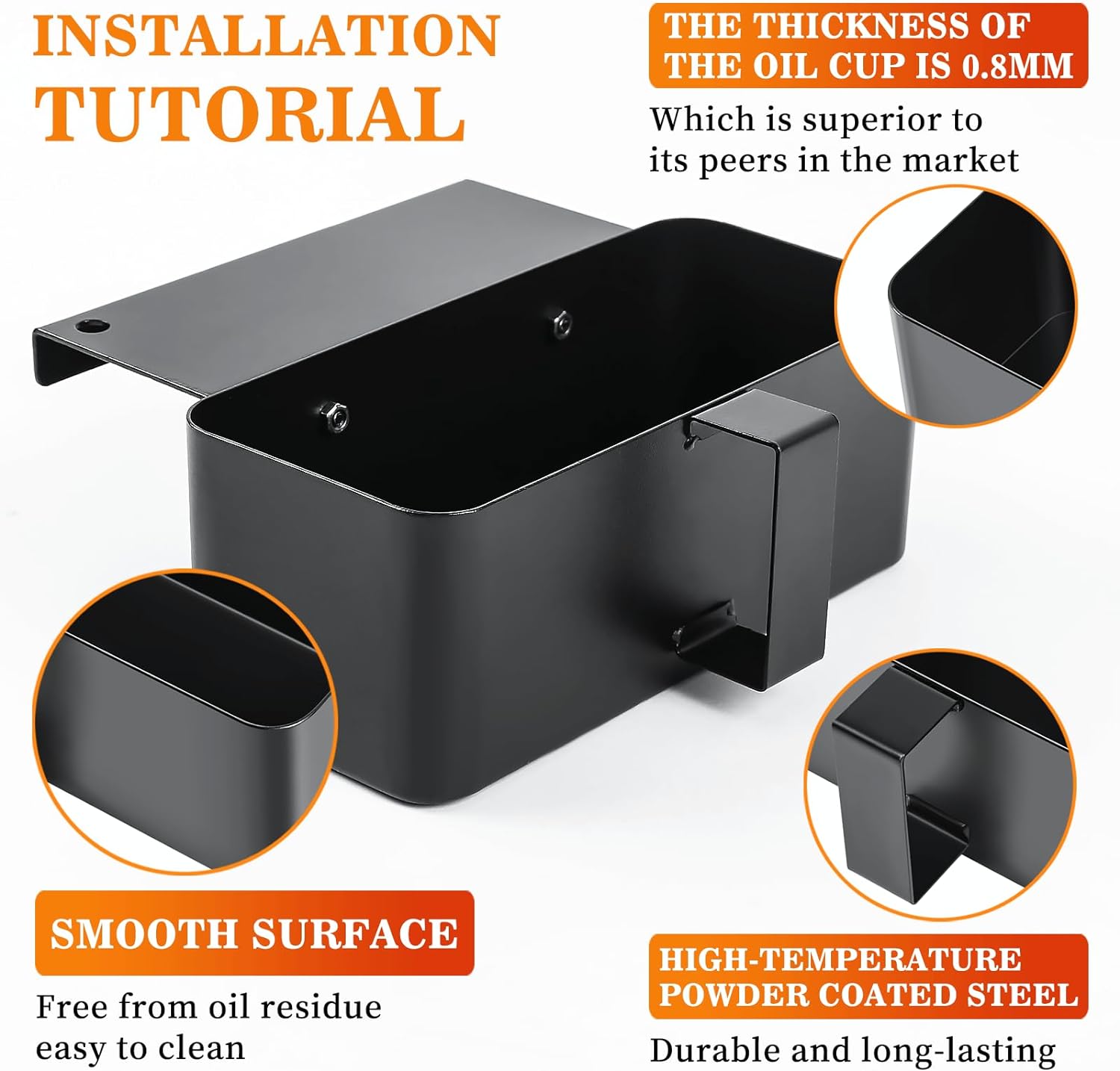 Grill Grease Collection Pan for Flat Top Grill Neatening/Storage Accessory Bundle