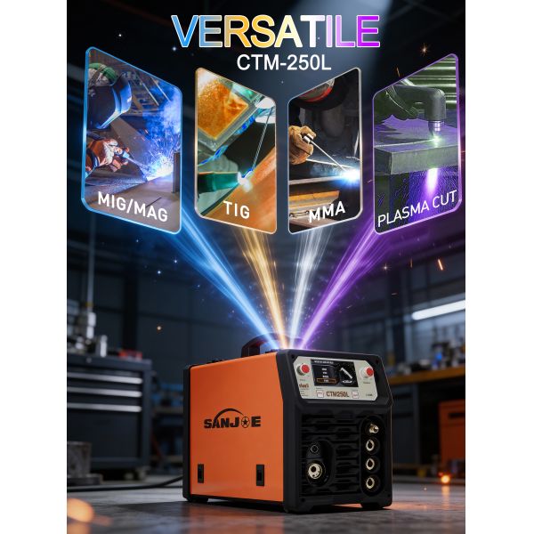 4 in 1 Multi Process MIG/TIG/MMA/CUT Combo Welding Unit 4.3 Inch Full Colored Display CTM250L