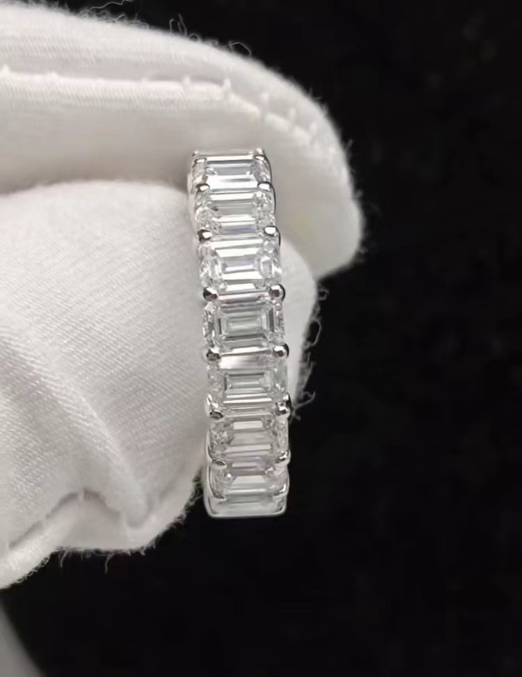 Emerald Diamond Ring White Diamond Ring Wedding Eternal Rings Lab Grown Diamond Rings