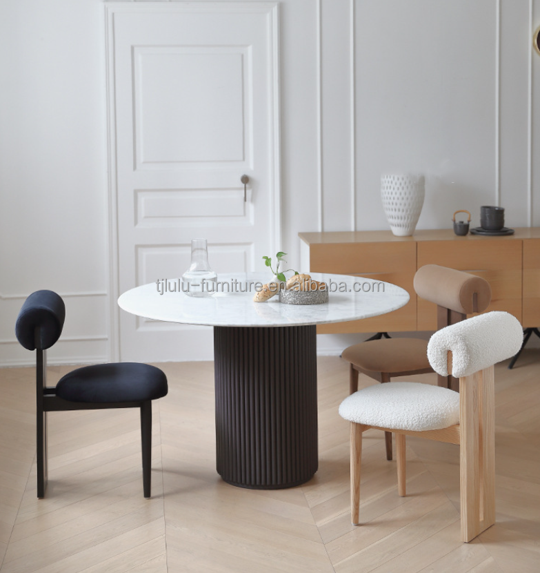 Velvet/Lamb Wool Cover Material Soft Seat Dining Room Chair for Home Furniture Living Room and Hotel Modern Sample Design