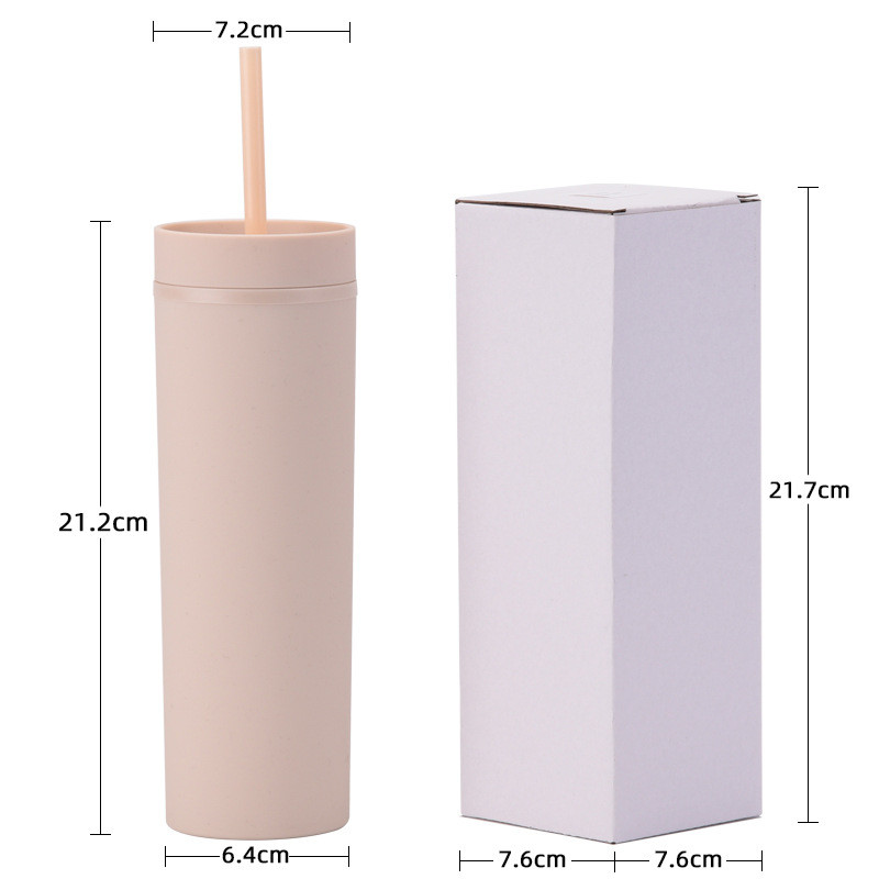 Skinny Tumblers With Lids And Straws 6 Pack 16oz Matte Pastel Colored Skinny Acrylic Double Wall Plastic Tall Skinny Tumblers Bulk For Cold Hot Drinks