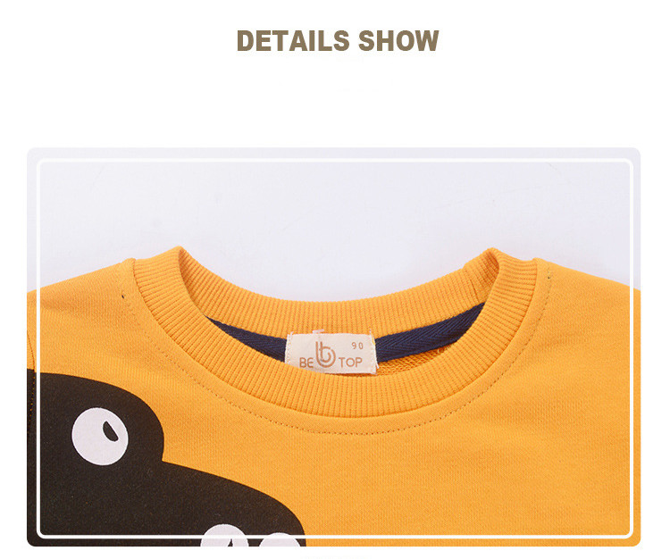Children'S Sports Shirts Boys' Sweater Cotton Children'S Round Neck Long Sleeves