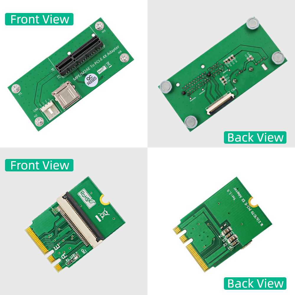 M.2 Key A/E to PCIe X4 USB Riser Card with 15cm 25cm FPC Cables