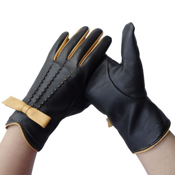 Soft Womens Soft Leather Gloves Plain Style 100% Wool Lining Customized Color