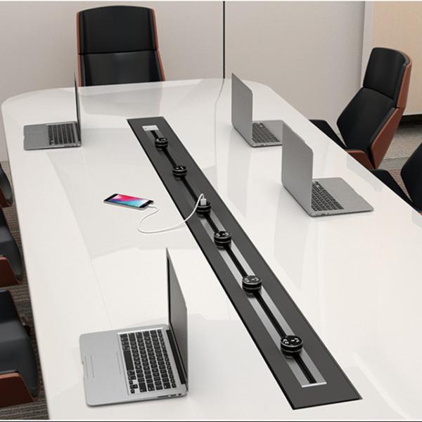 Office Desk Mobile Rail Socket in Silver with Customized Support and Wireless Plug