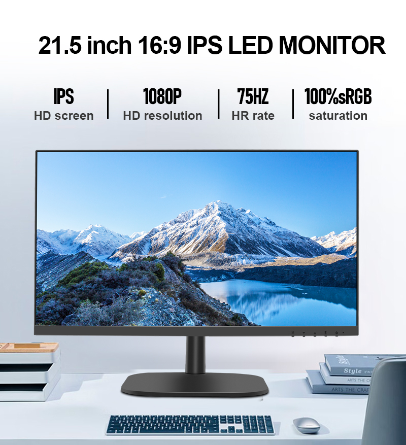22 Inch LED Office Monitor Bezel Free 1K FHD Resolution VA Panel PC Monitor