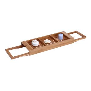 Quality expandable bamboo bathtub caddy tray for sale