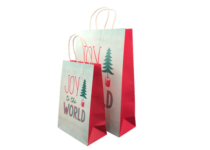 Fancy Decorative Printed Tiny Christmas Gift Bags Customized Logo Printing