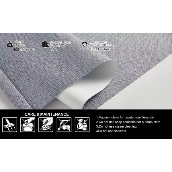 100% Blackout Plain Window Shades Fabric Roller Blind Fabric For Windows