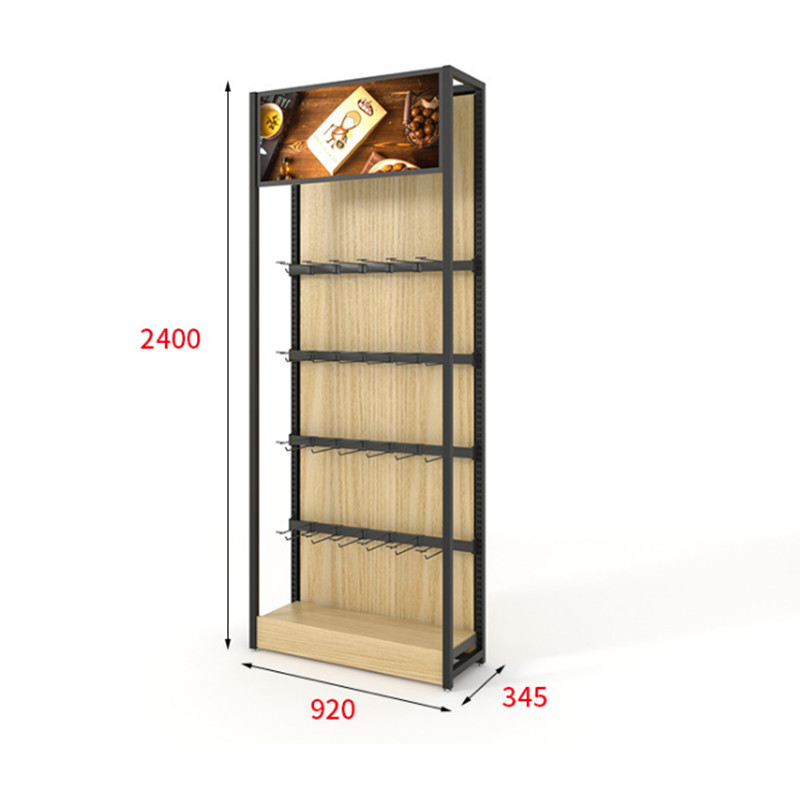 OEM 15mm Thickness Wooden Display Rack Powder Coated