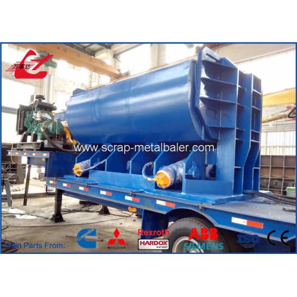 Large Capacity Trailer mounted Scrap Baler Logger For Light Metal Scrap