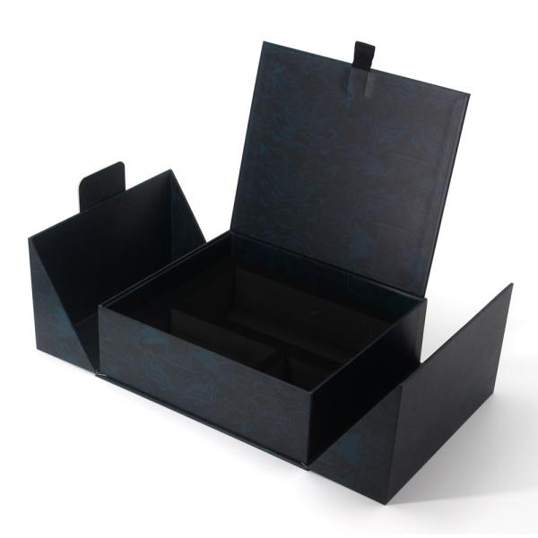 Clothing Black Eco Friendly Gift Box Packaging Magnet Rigid Paper With Foam