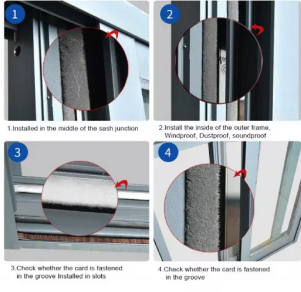 ABM High-Sealing Finned Weather Strip Door Corner Weather Stripping Seal Strip for Door/Window Gap
