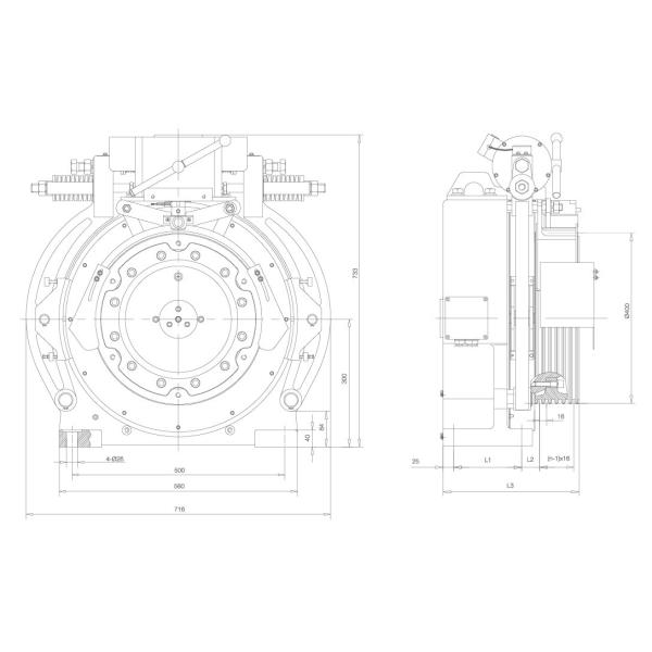 Permanent Magnet Synchronous Elevator Motor / Gearless Elevator Traction Machine With Outer Rotor Structure