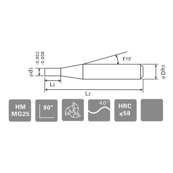High Precision Polishing 3 Flute Tungsten Carbide Endmills for Aluminum