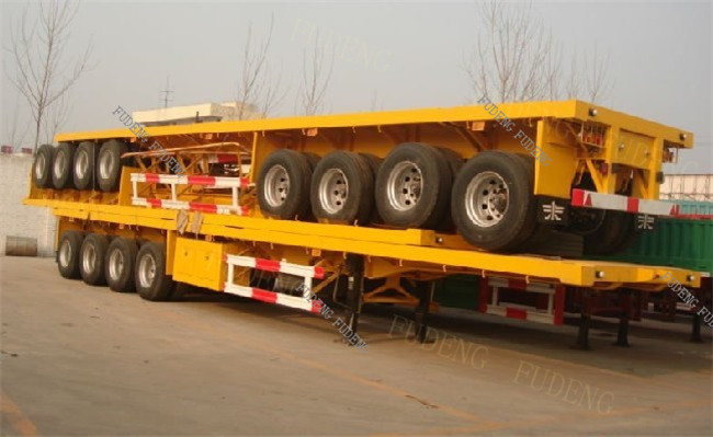 3 Axle 4 Axle Flat Bed Container Truck Semi Trailer For Transportation