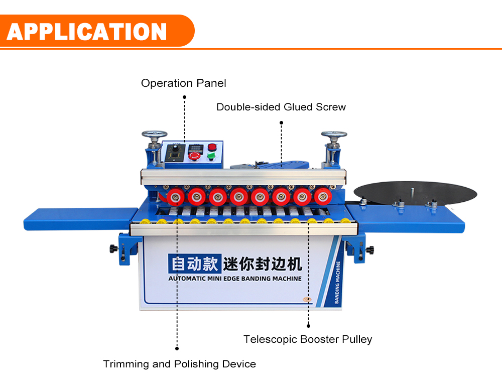 High Productivity Portable Edge Banding Machine with Auto Gluing and Trimming Buffing