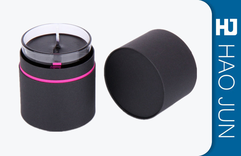 Custom Logo Round Cardboard Candle Boxeswith Lids , Hot Stamping