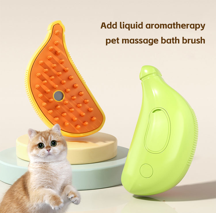 Pet Grooming Steamer Brush Dog Cat Hair Removal Brush Rechargeable Portable Steam Spray
