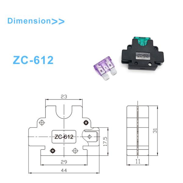 ZC-612 SL-612 Black Automotive Car Auto Standard ATU ATY ATO ATC Blade Fuse Holder