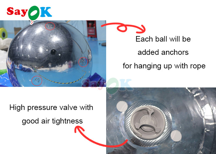Disco Shinny Inflatable Mirror Ball Large Event Decoration PVC Floating Sphere Mirror Balloon