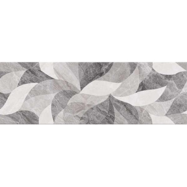 Grey Flower Pattern Rectangular Ceramic Floor Tile Imitation Marble Texture