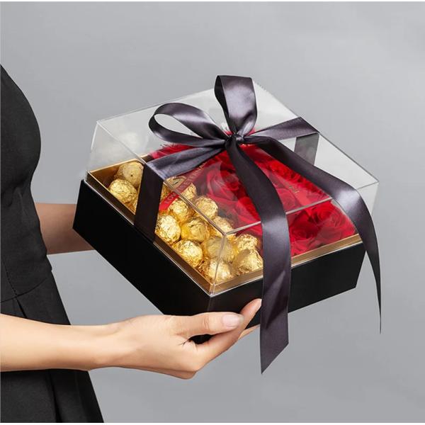 Real Timeless Fresh Rose Boxes for Mother's Day and Valentine's Day Gifts Paper Board