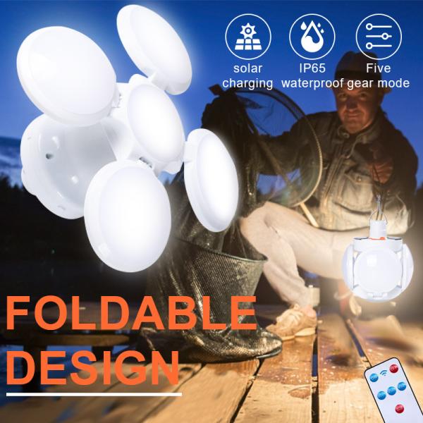 Folding LED Soccer Ball Lamp USB Charge Search Light For Camping