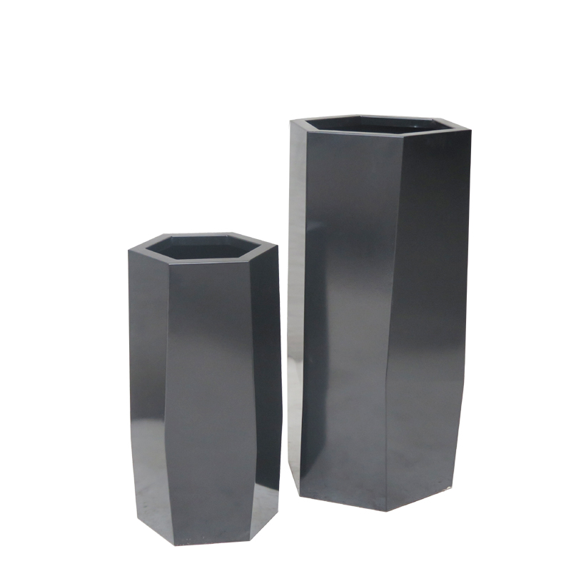 Standing D40cm H80cm Fiberglass Garden Pots Outdoor