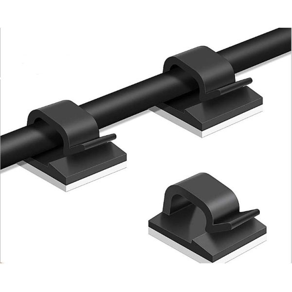 Black White Wall Wire Holder Strong Adhesive Eco Friendly For Wide Application