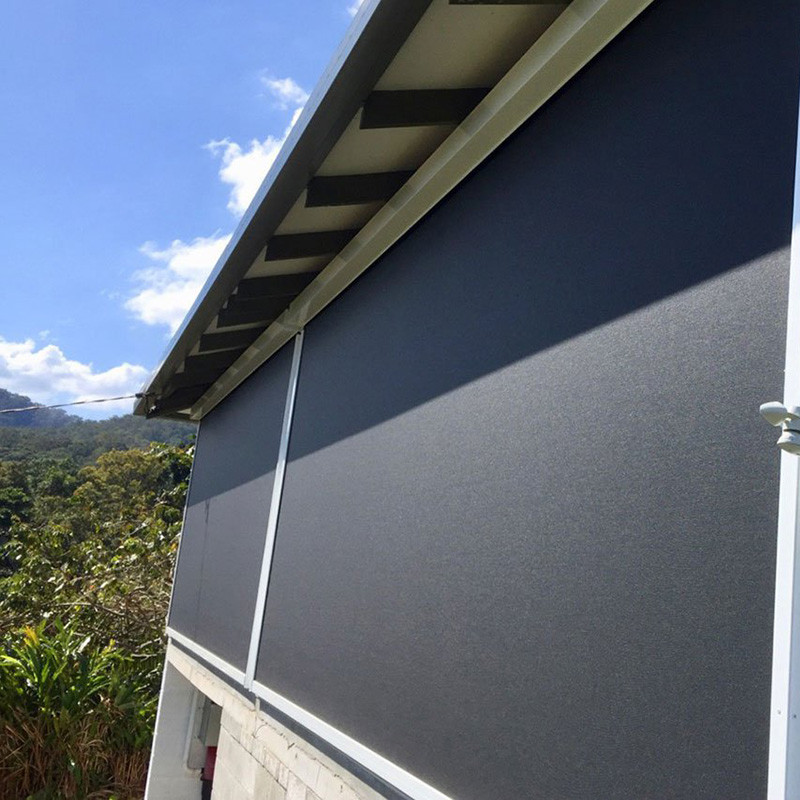 Motorized External Zip Track Blinds For Sunlight Room Windproof Insect Resistance