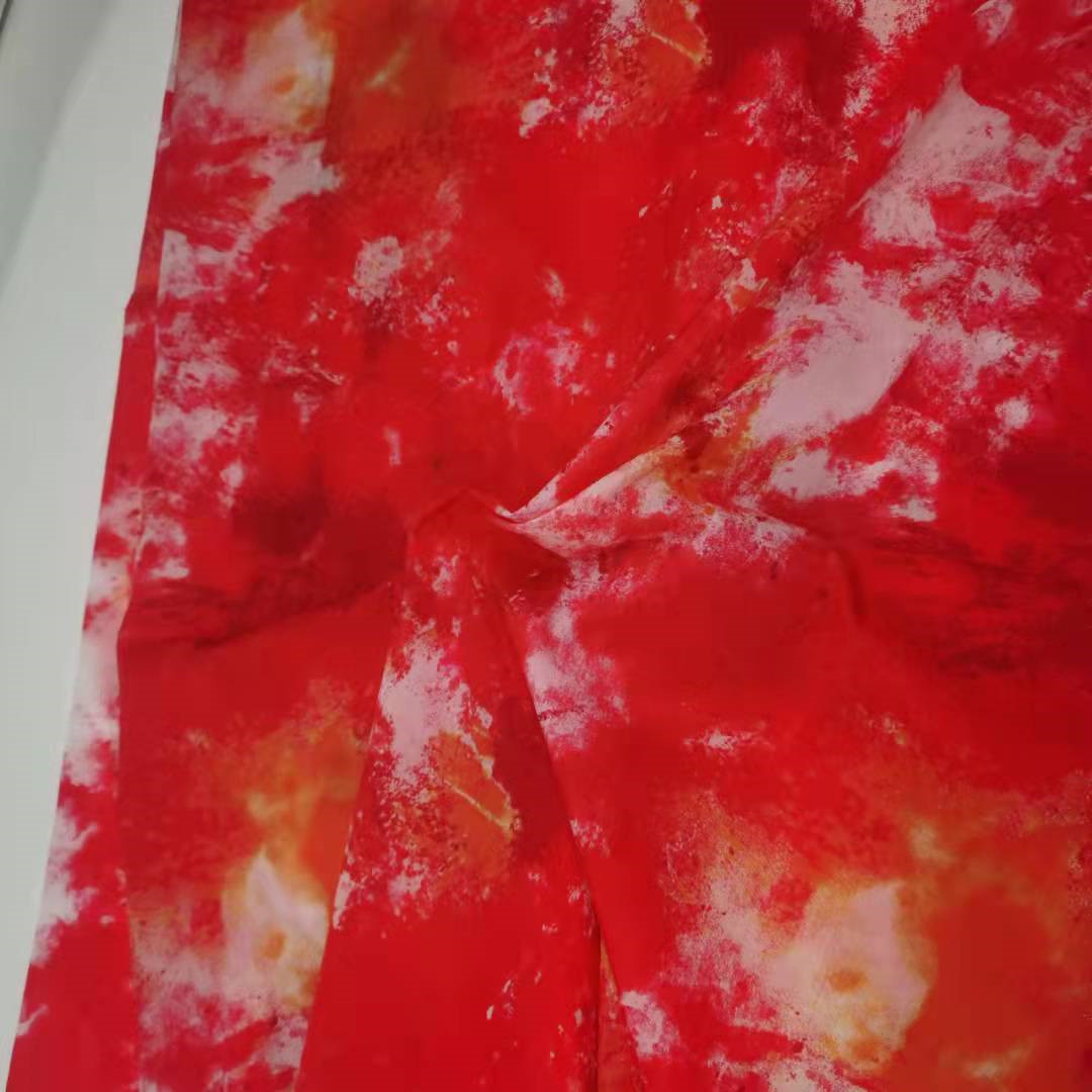 Red Printed Microfiber Fabric 20Dx20D Waterproof 40gsm 100% Nylon
