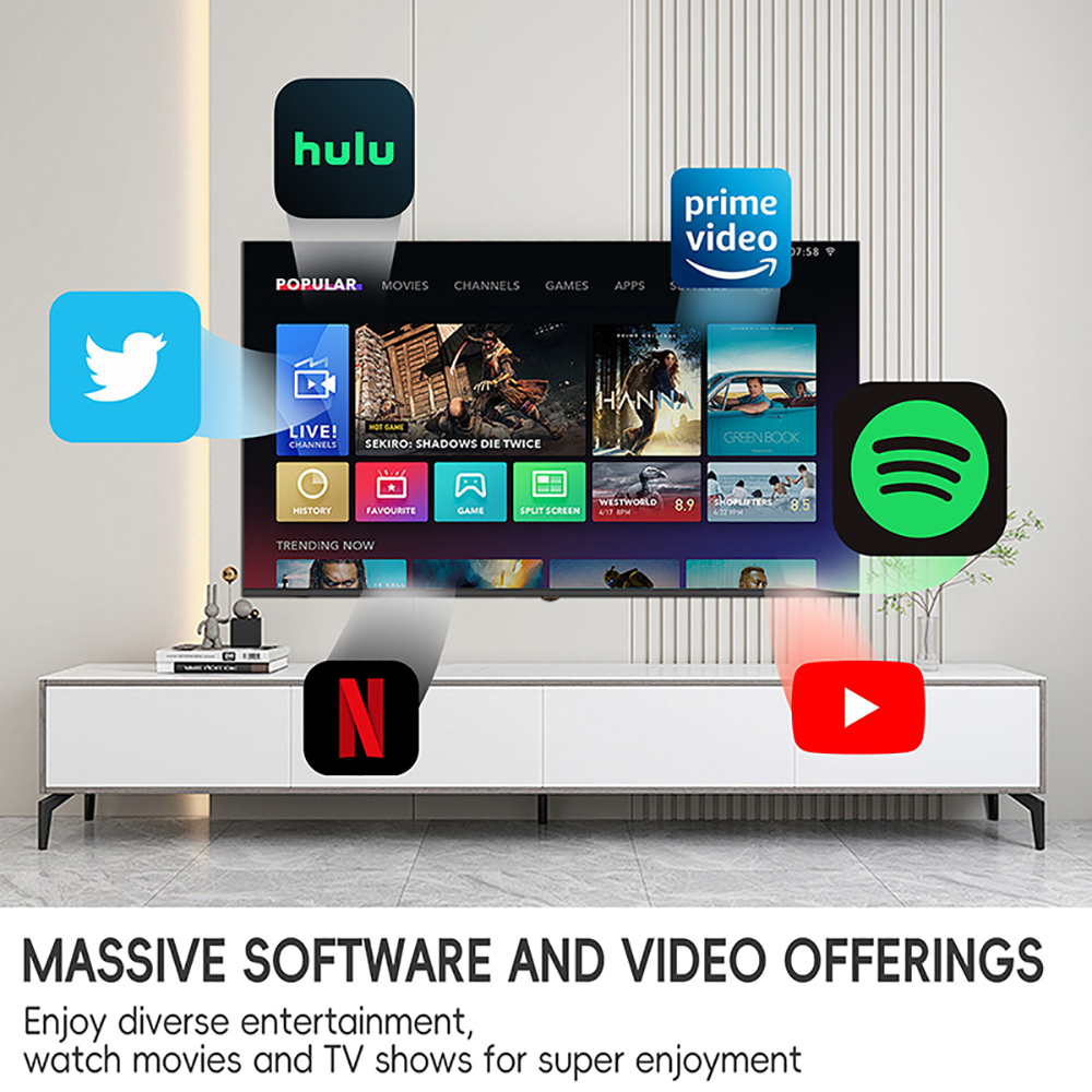 55 inch Smart Frameless LED TV front view
