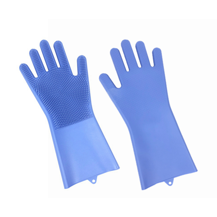 Non-slip Design New Fancy Multifunctional Scrubber Cleaning Glove 100% Food Grade Silicone Rubber Sponge Brush with five fingers