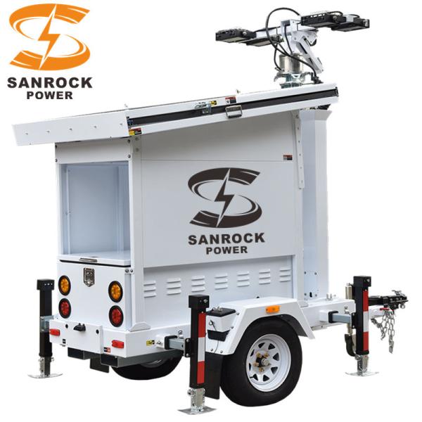 1305W Mobile Solar Light Tower Trailer Mounted Lighting Tower US / AU / EU Standard