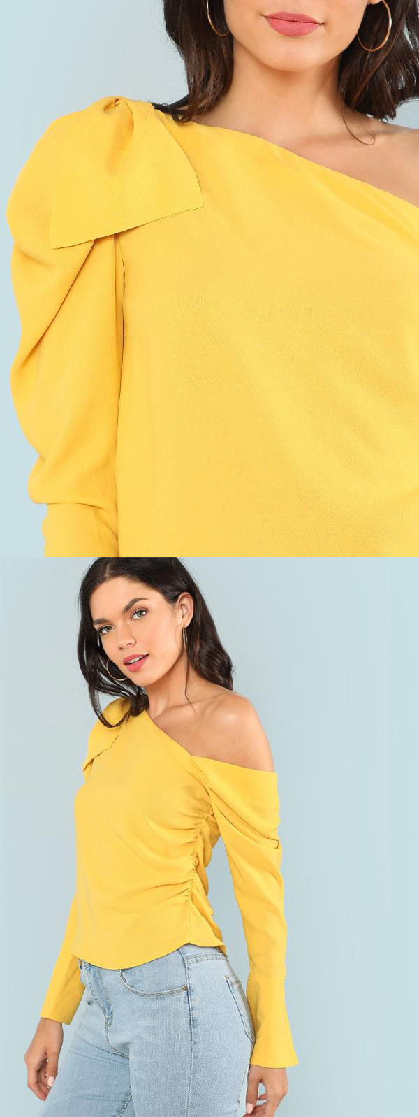 Asymmetrical Sleeve Blouse for Women