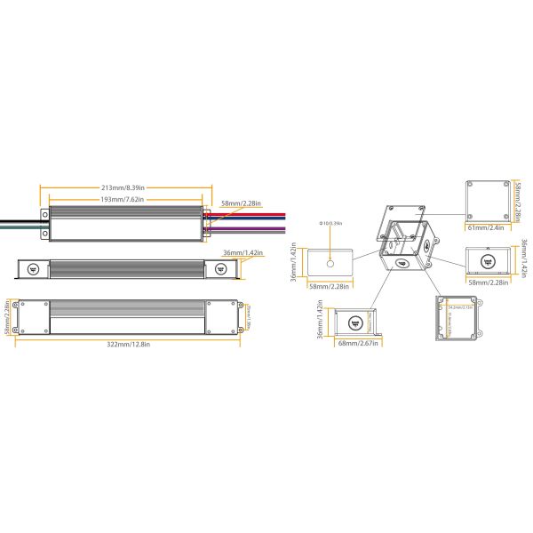 24V 300Watt 0-10V PWM Triac Dimmable LED Driver with 5-Year Warranty and Constant Voltage Output