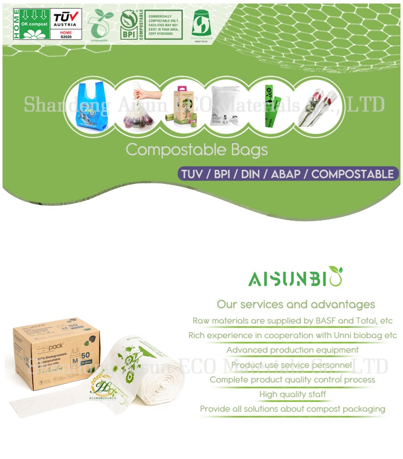 100pcs/roll 2.6 Gallon 10l Handle-tie Biodegradable Compostable Kitchen Waste Trash Garbage Bags