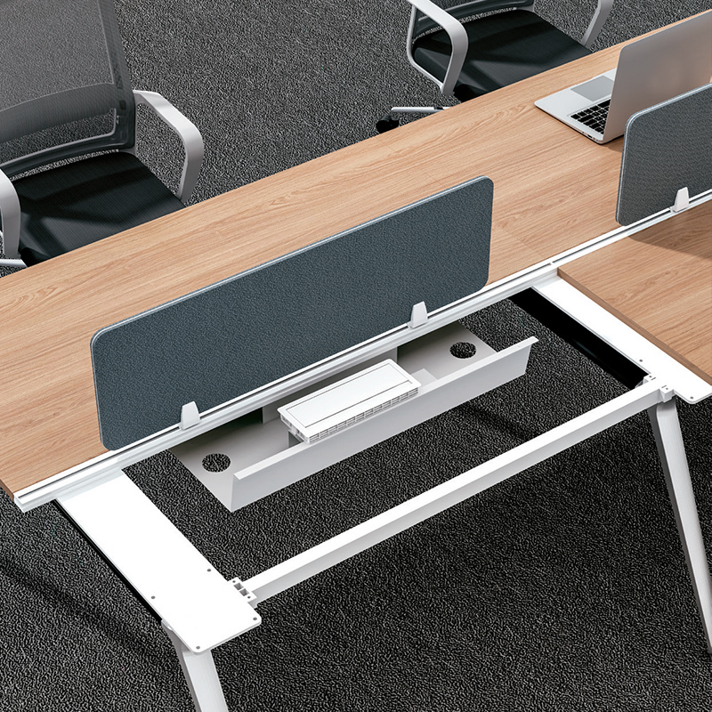 New Office Workstations Modular Office Wooden Table 4 People Desk With Partition