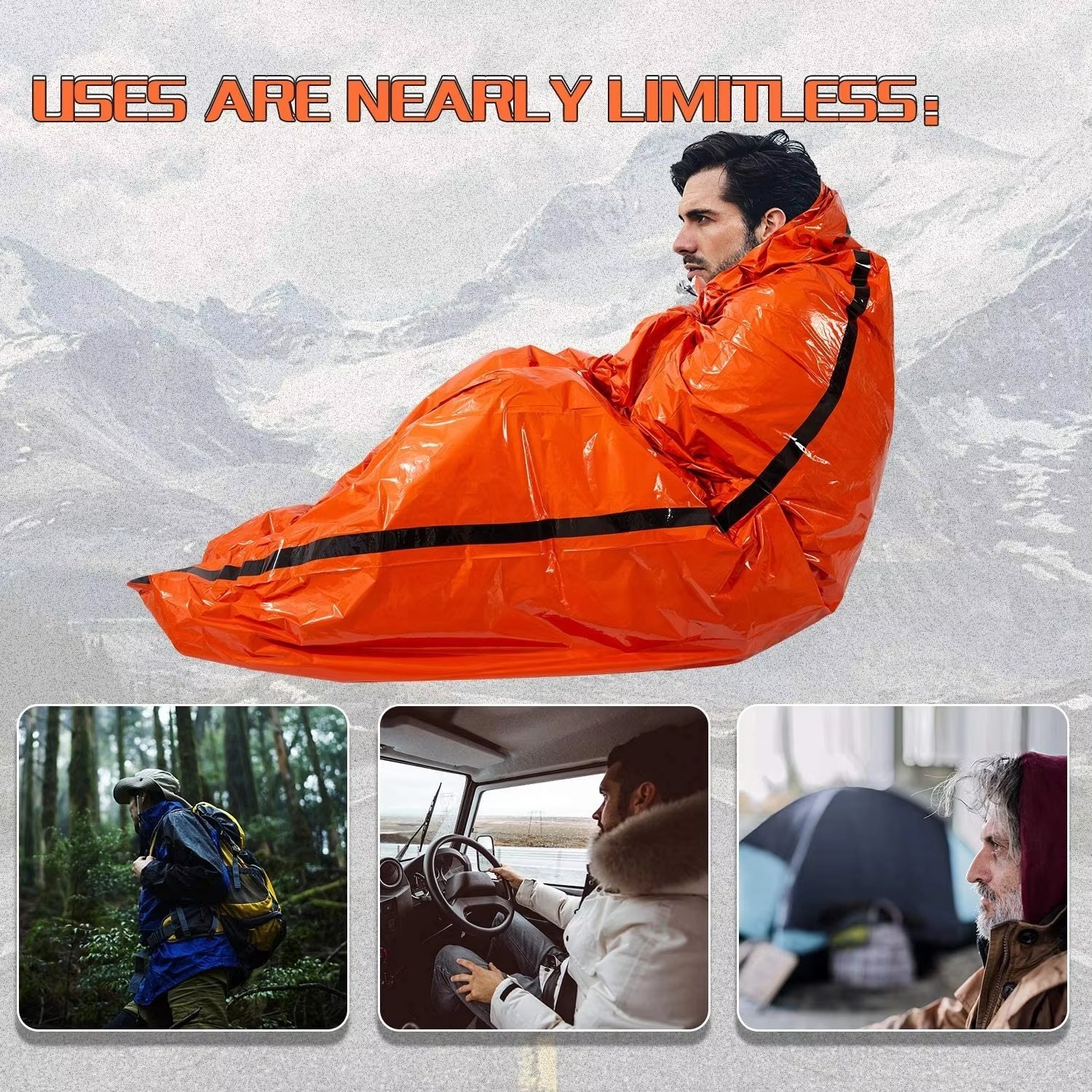 2024 Wholesale Compact Sack Waterproof Survival Bivy Thermal Emergency Sleeping Bags Emergency Rescue Equipment