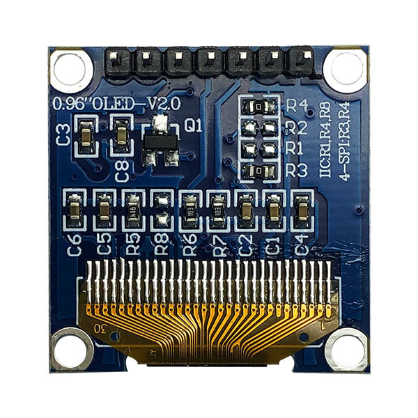 0.96" OLED Display Module 128x64 Pixels | SPI Interface | Blue/White/Yellow Blue | -40°C to 80°C | RoHS