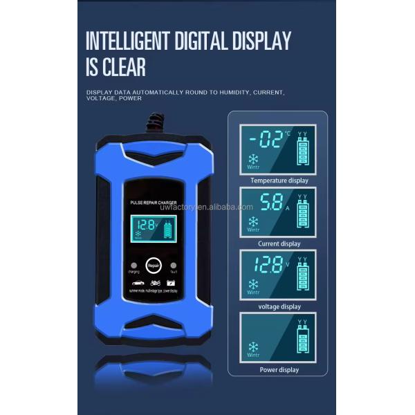2024 LCD Display Car Charger Trickle Automatic Charger for Electric Vehicle E-bike Scooter 14.6V 6A Lead Acid Battery
