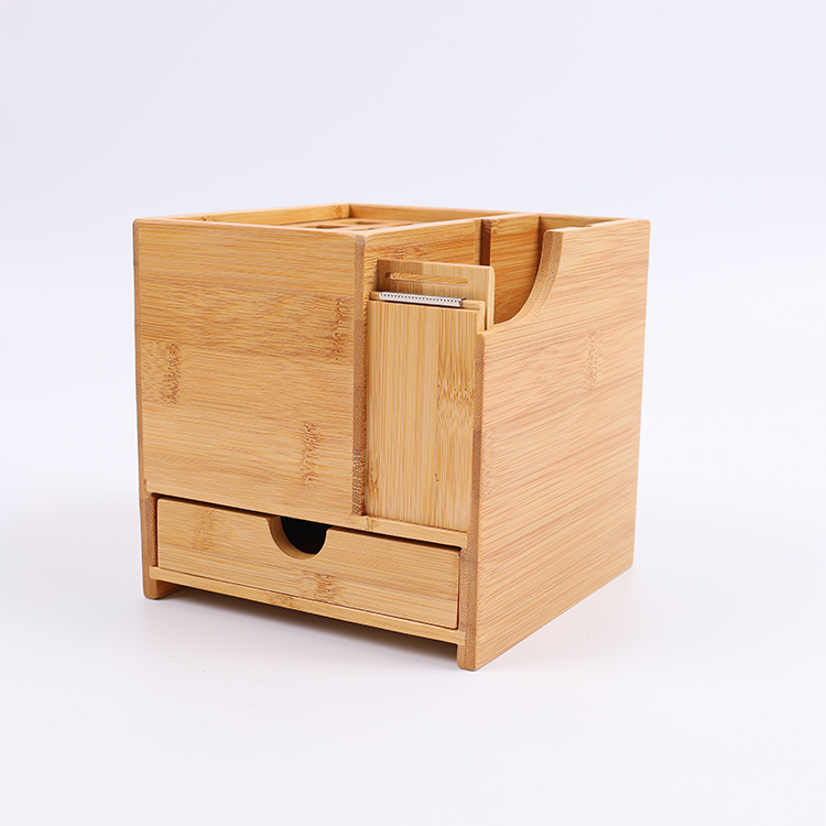 100% Natural Bamboo Wood Office Desk Storage with 1 Drawer Modern Style and Affordable