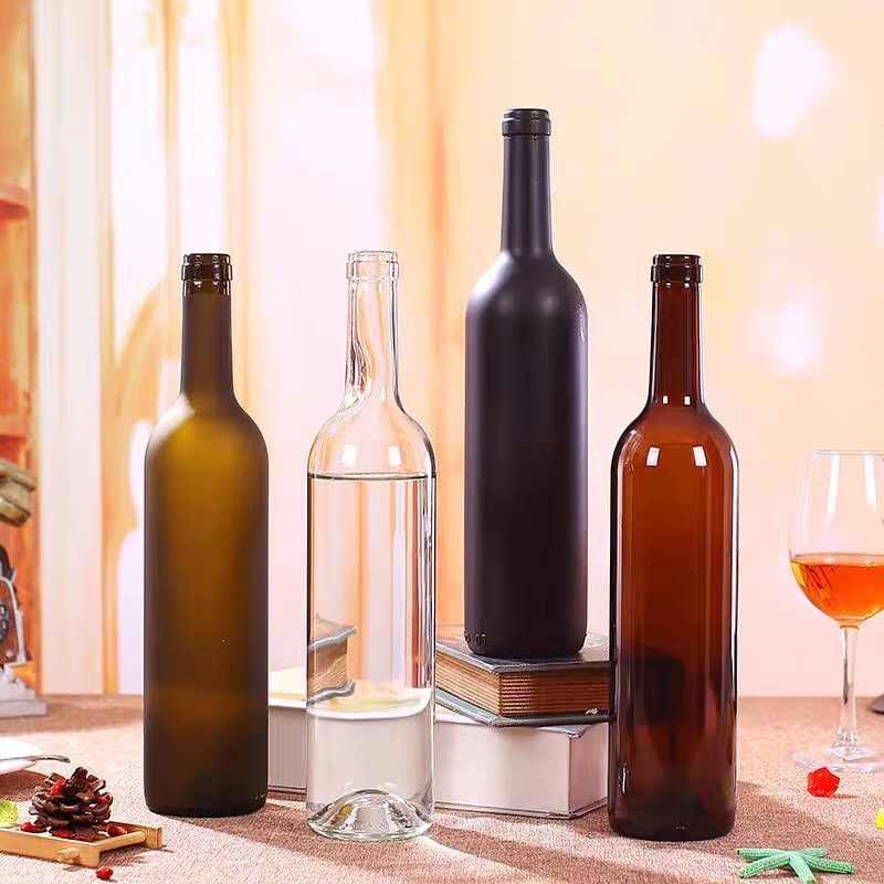 Hot Stamping Clear 750ml Bordeaux Glass Bottle for Cabernet Sauvignon Wine Packaging